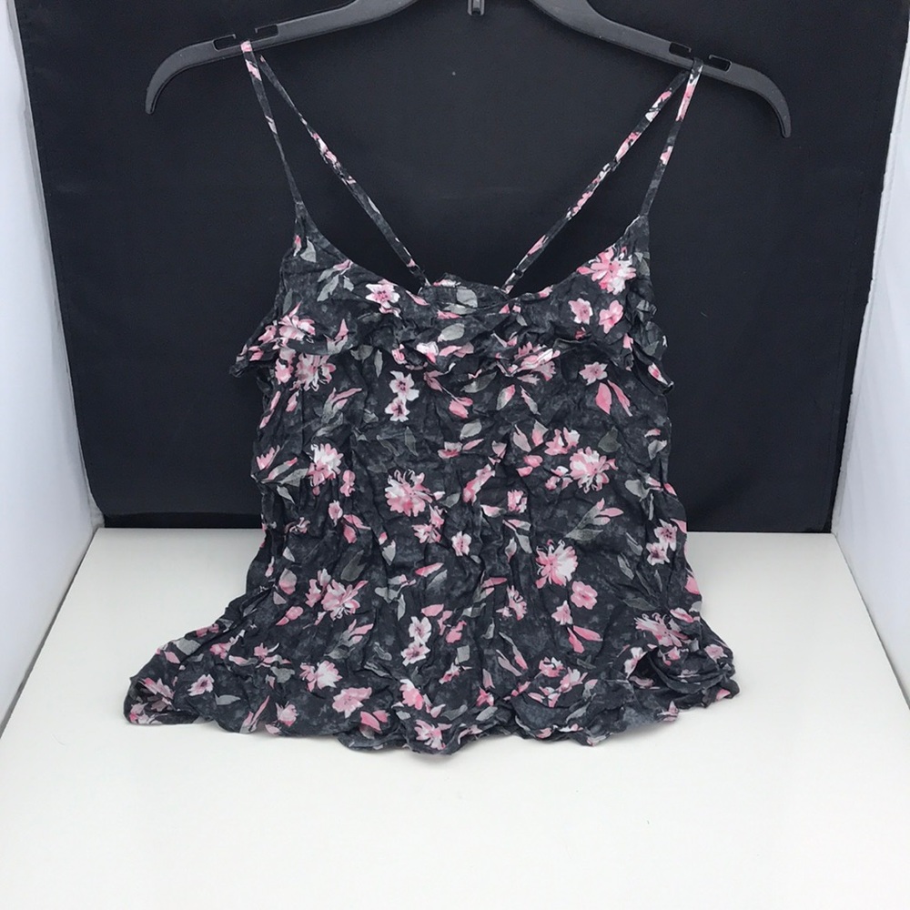 Grey pink and white tank top American Eagle size s